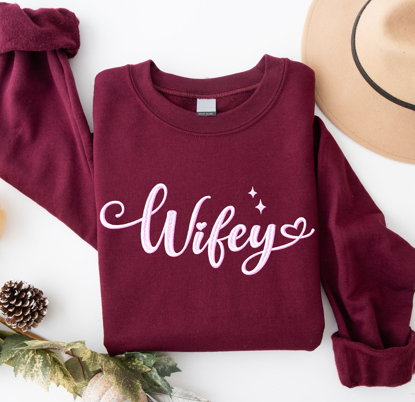 Wifey Customize Embroidered Crewneck