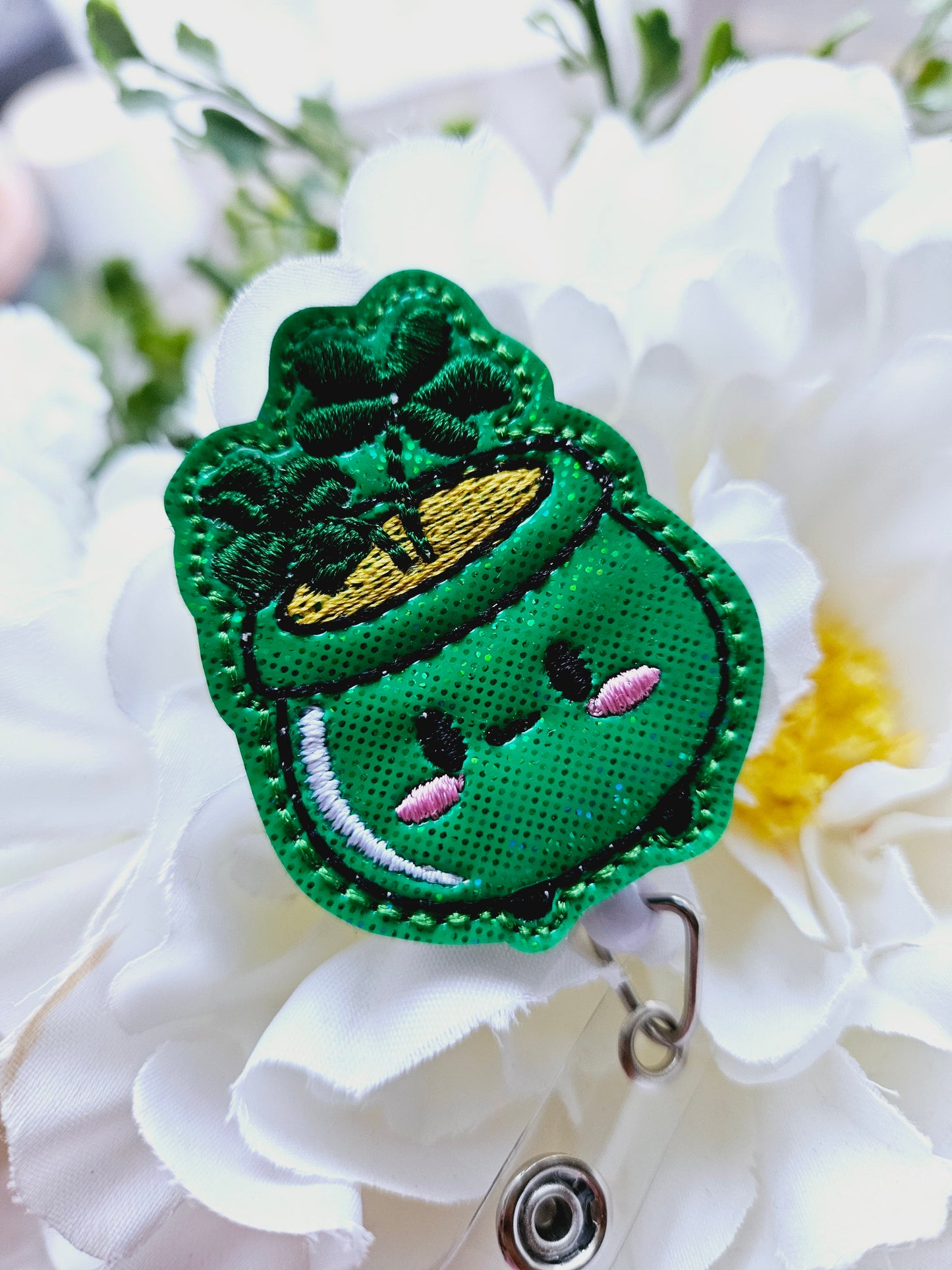 Shamrock Plant St. Patrick's Day Badge Reel
