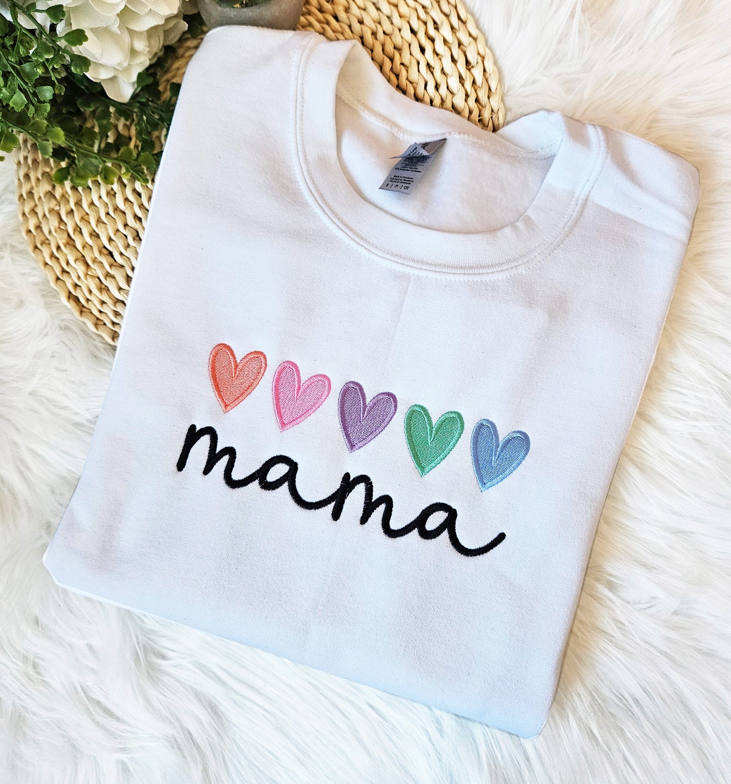 Mama Embroidered Crewneck or Hooded Sweatshirt