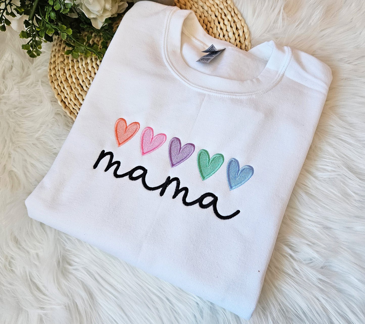 Mama Embroidered Crewneck or Hooded Sweatshirt