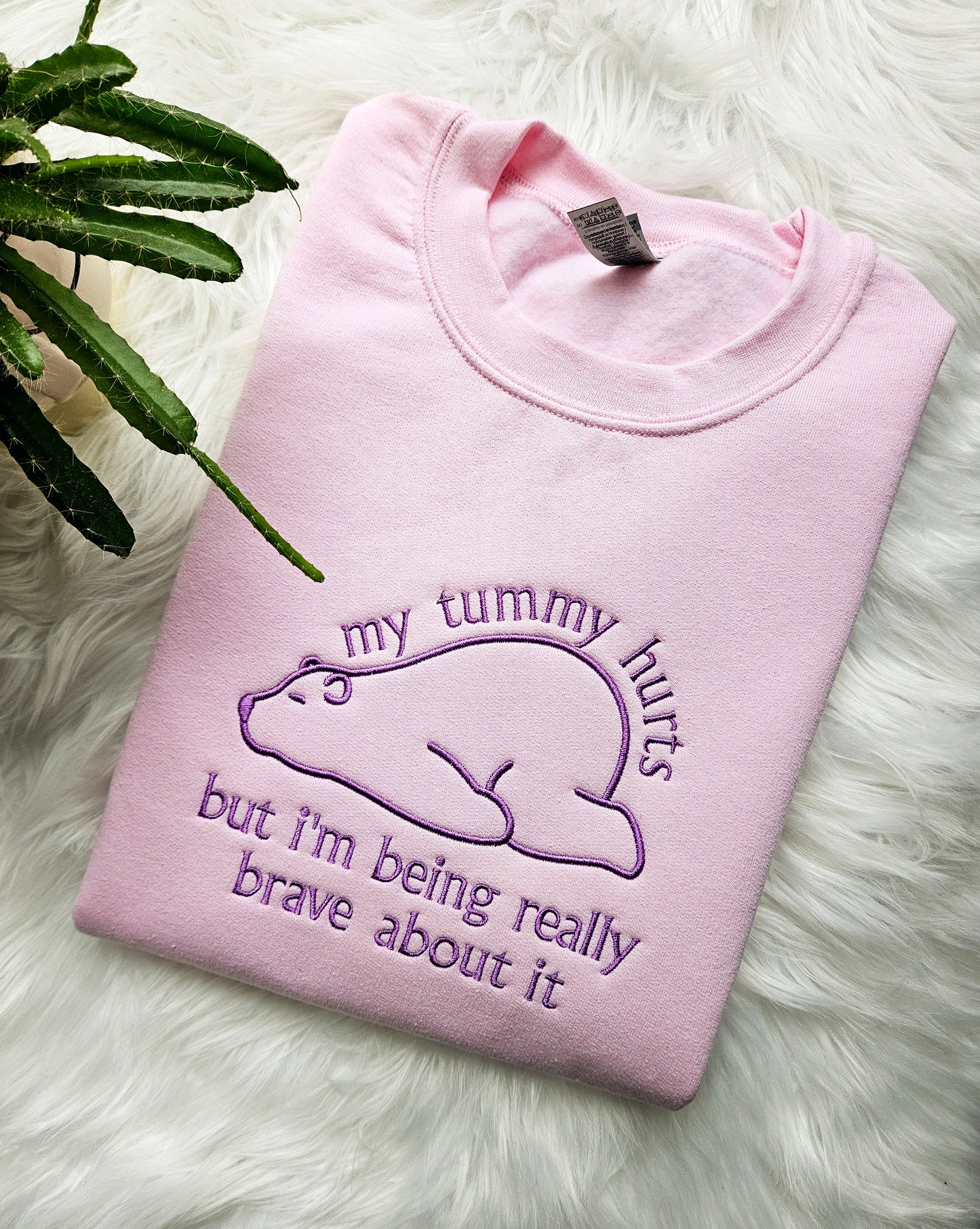 My Tummy Hurts Embroidered Crewneck Sweatshirt
