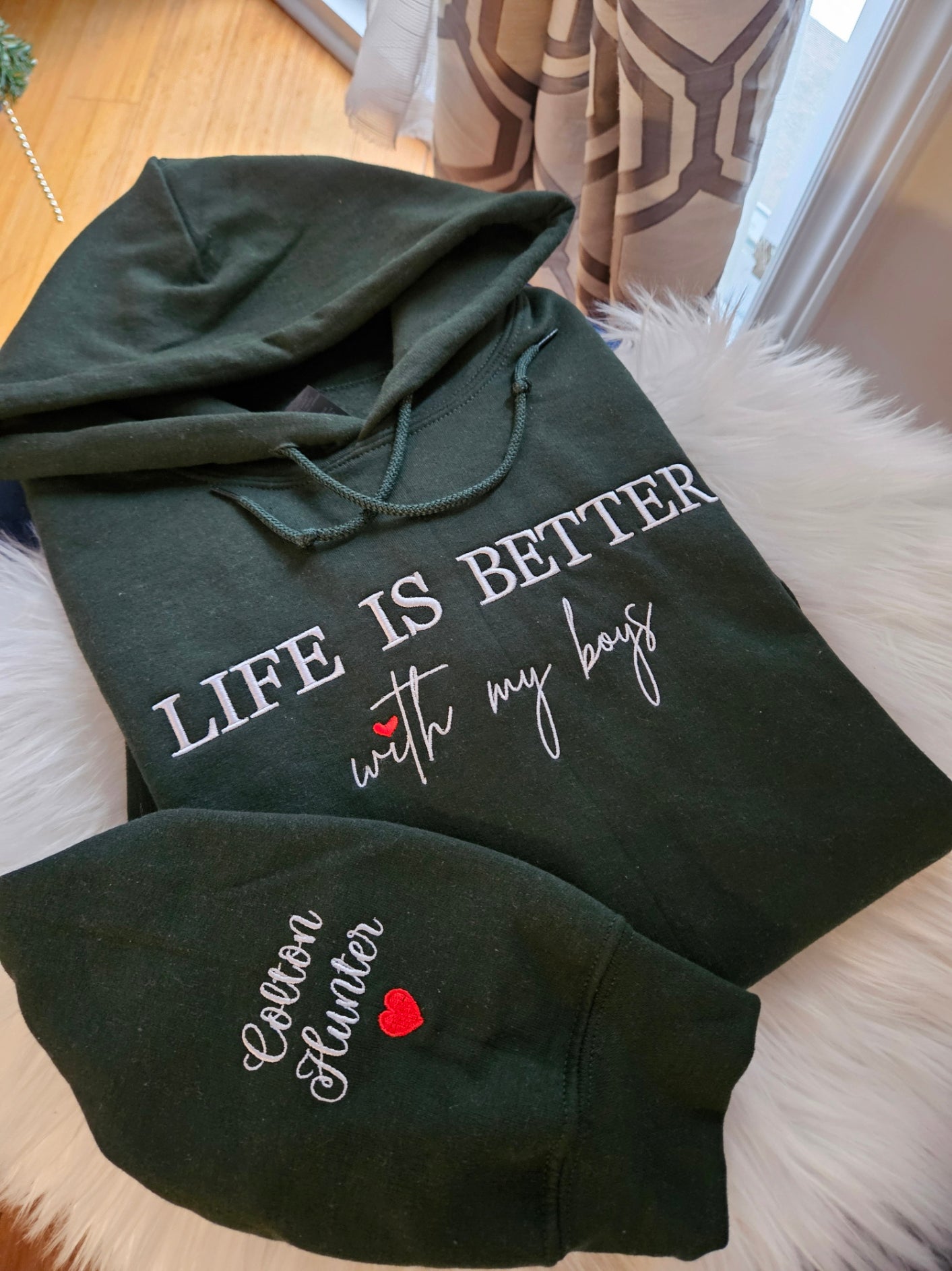 Life Is Better With My Boys Embroidered Sweatshirt