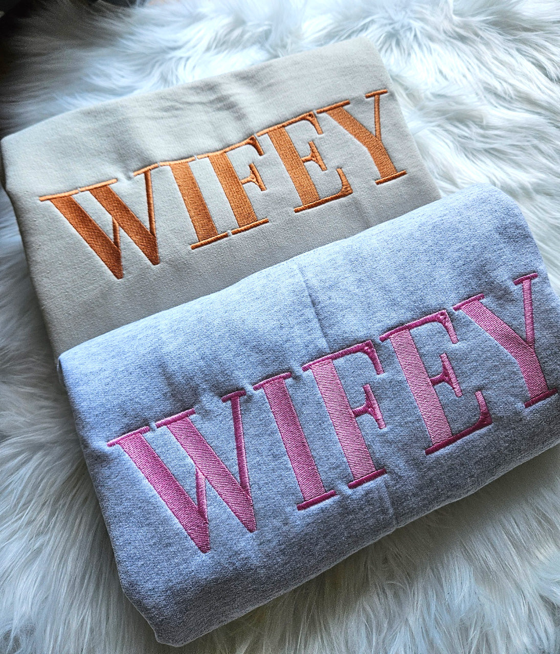 Wifey Customize Embroidered Crewneck