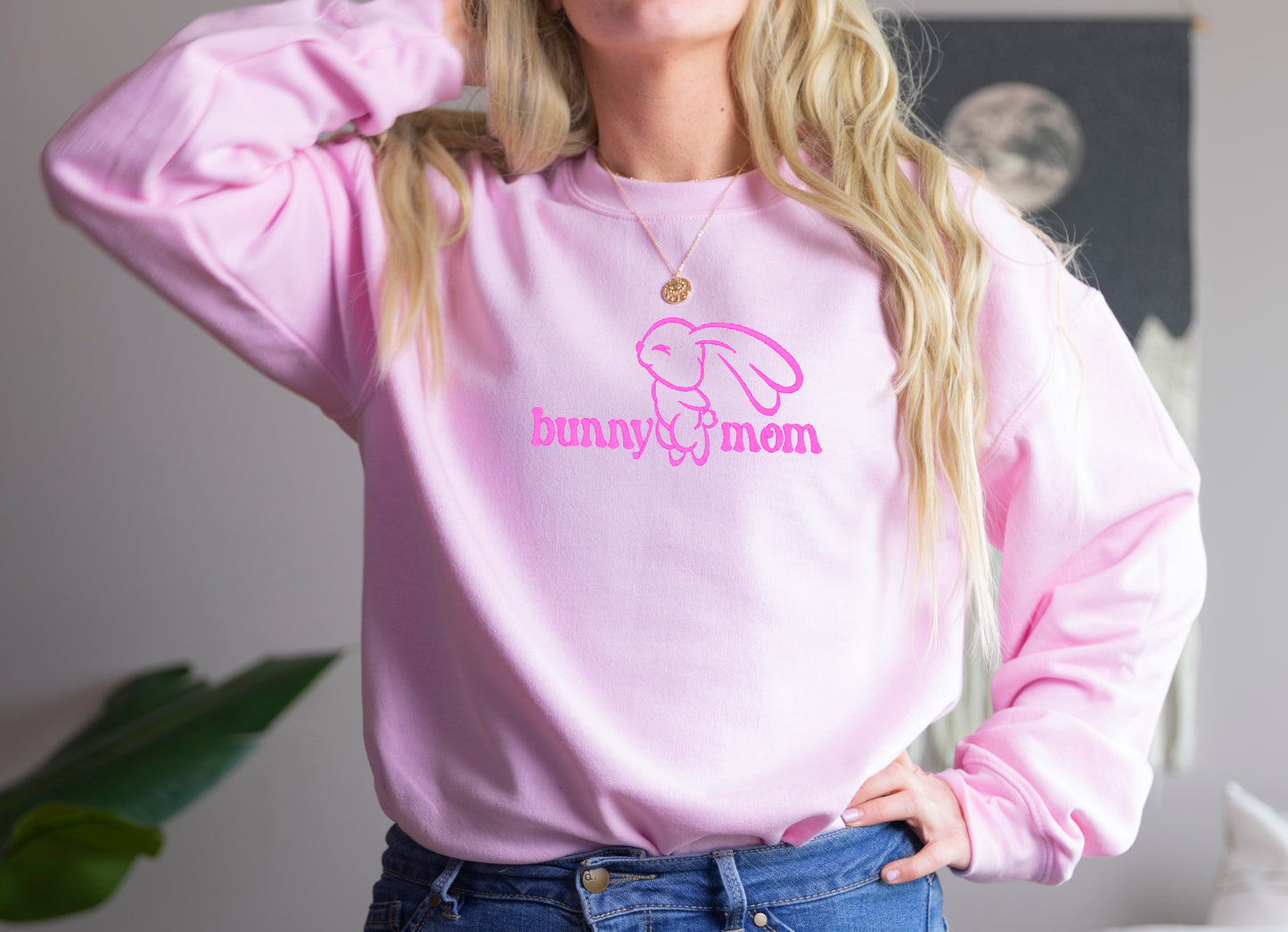 Bunny Mom Embroidered Sweatshirt