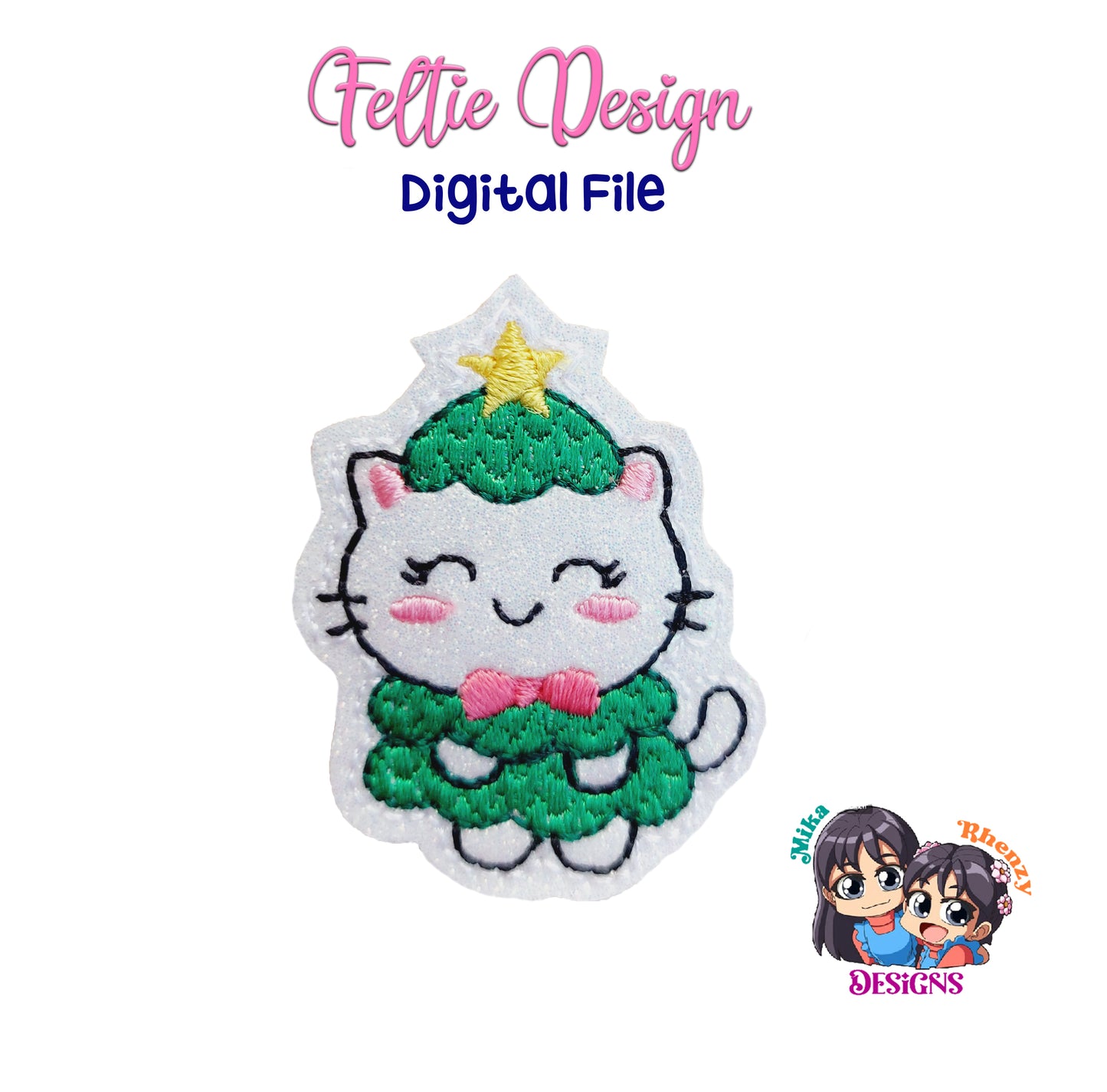 Cat Christmas Feltie Design