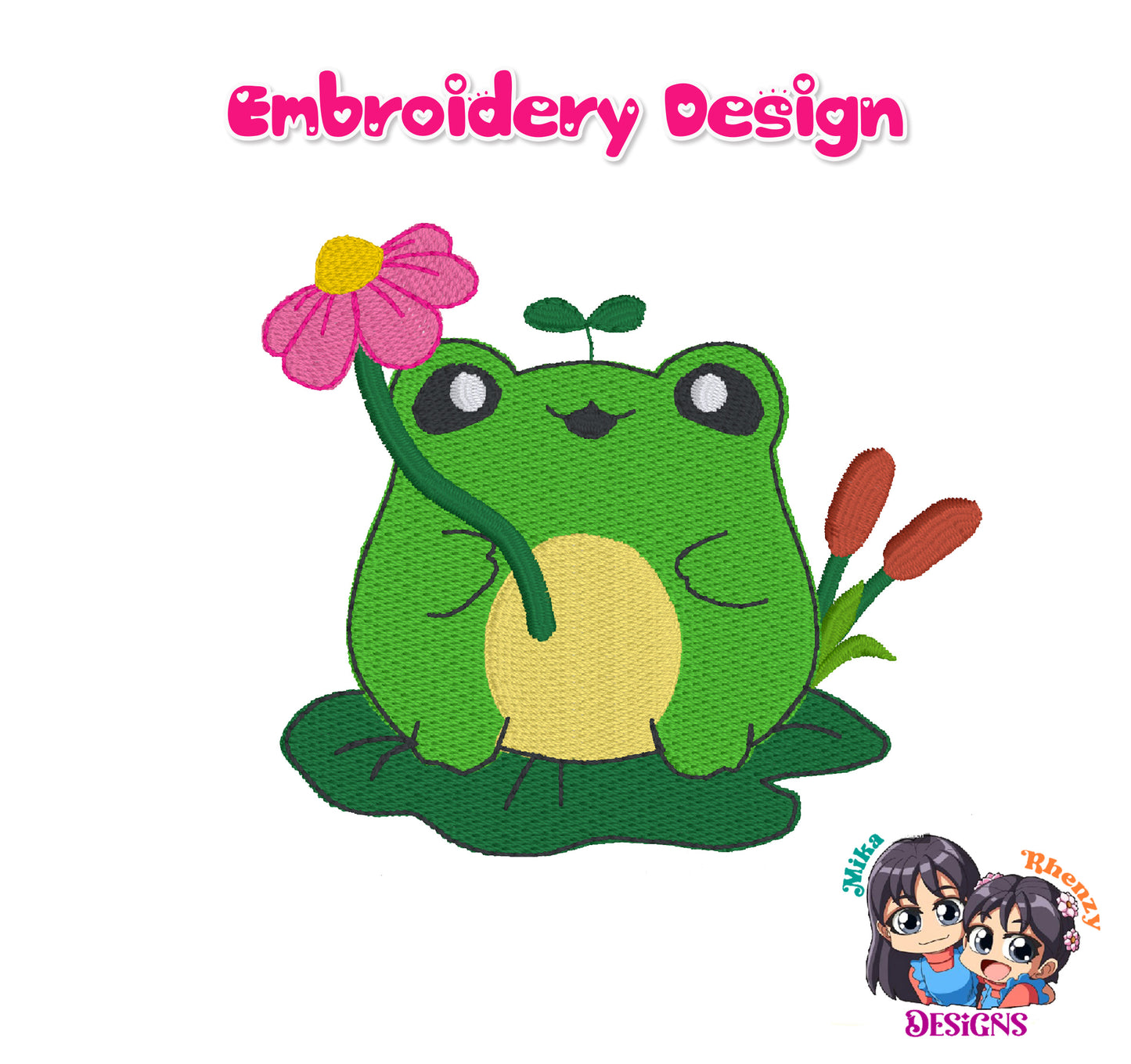 Frog Embroidery Design Machine Embroidery 4 Sizes