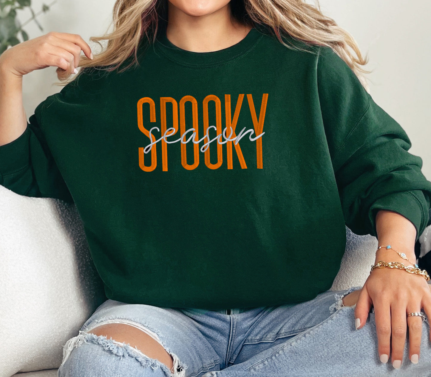 Spooky Season Embroidered Crewneck