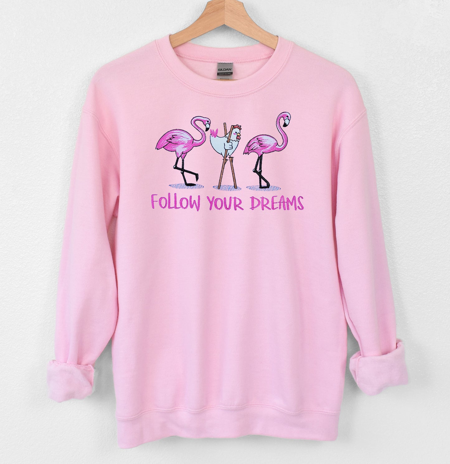 Follow Your Dreams Embroidered Crewneck Sweatshirt