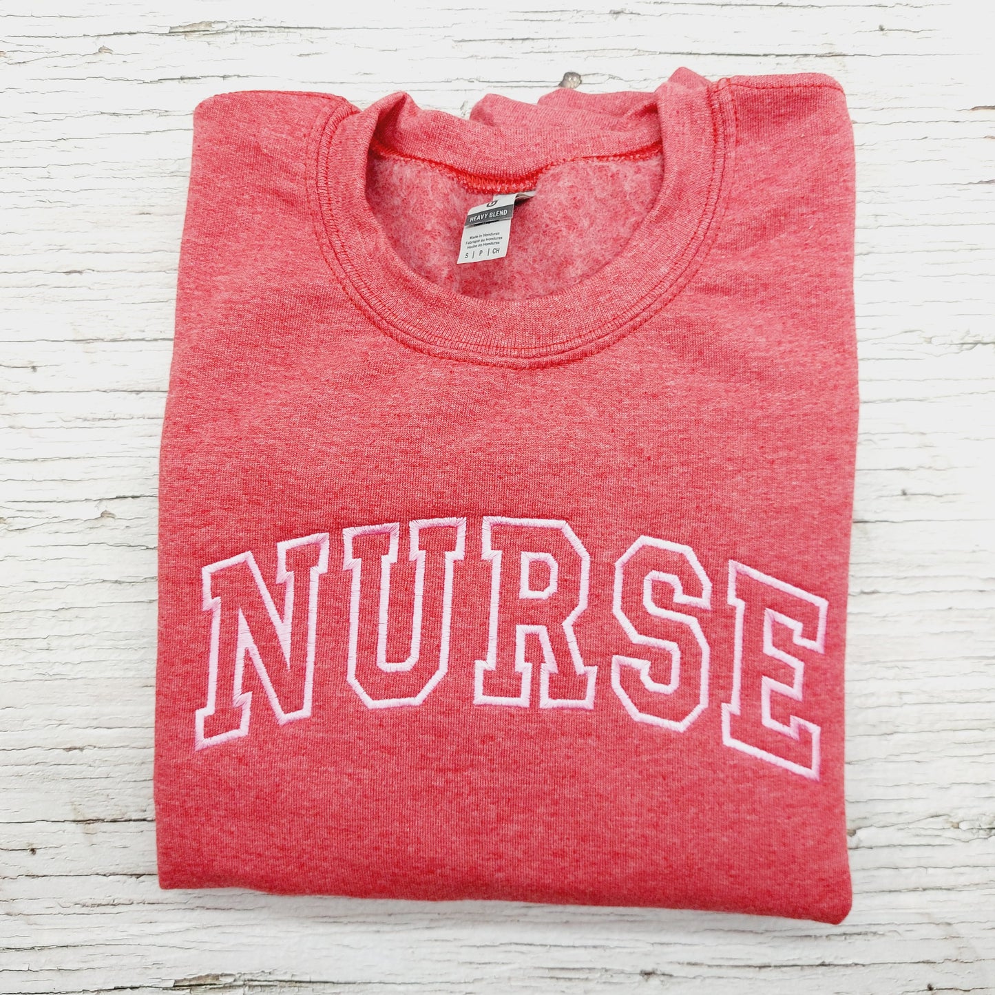 Nurse Embroidered Crewneck Or Hooded Sweatshirt