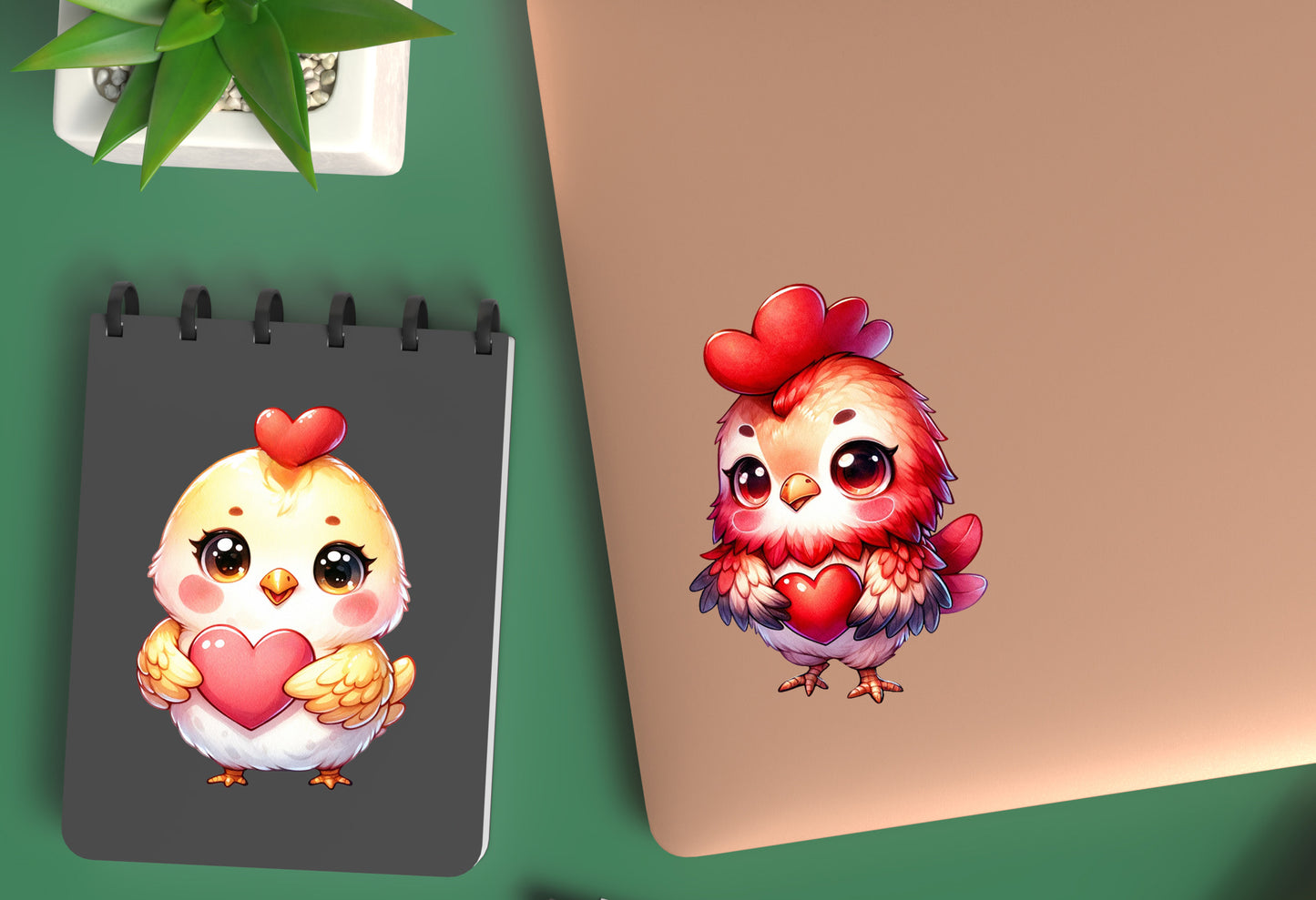 Animal Holding Heart Stickers