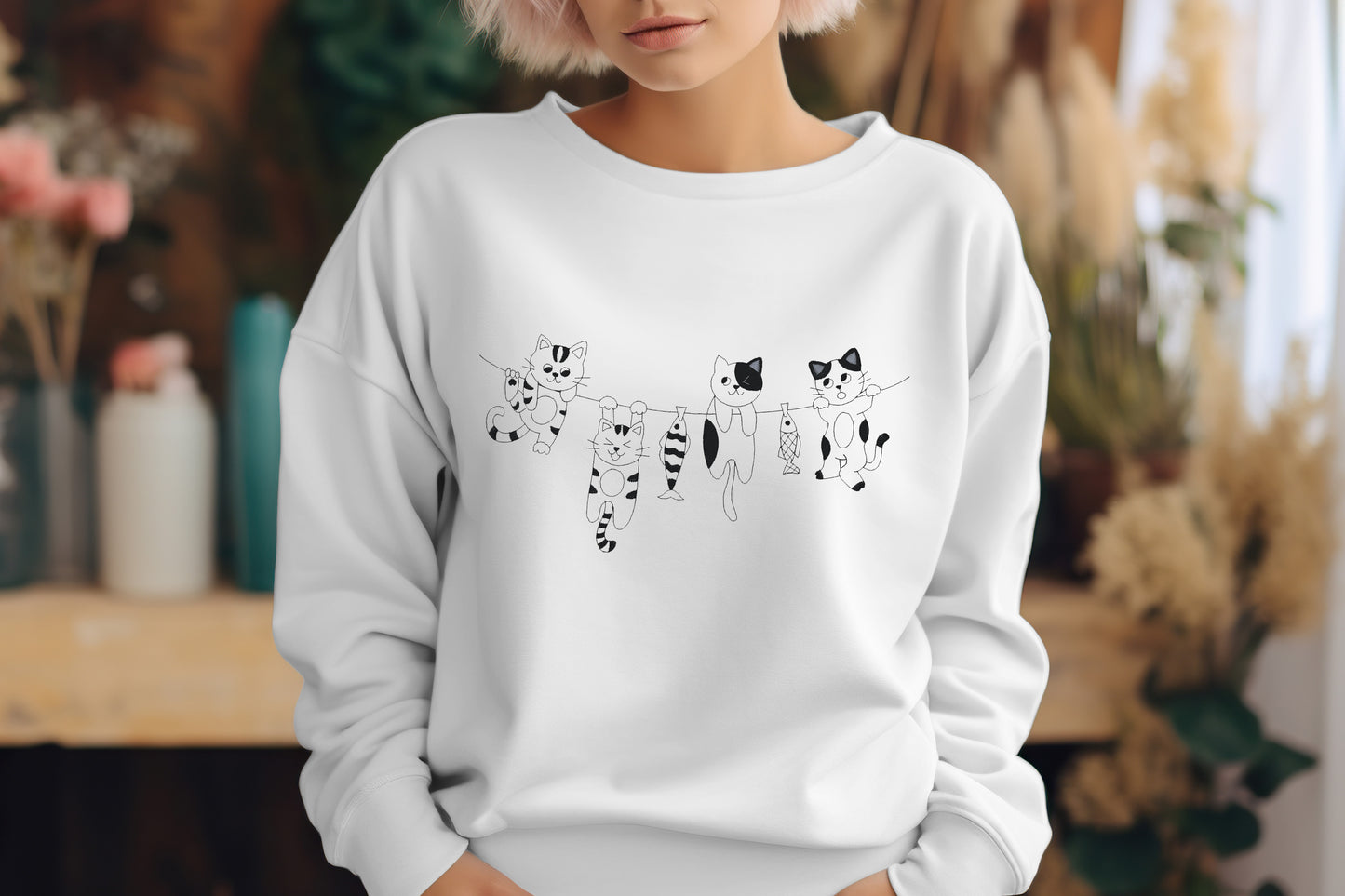 Hanging Cats Embroidery Design Machine Embroidery 4 Sizes