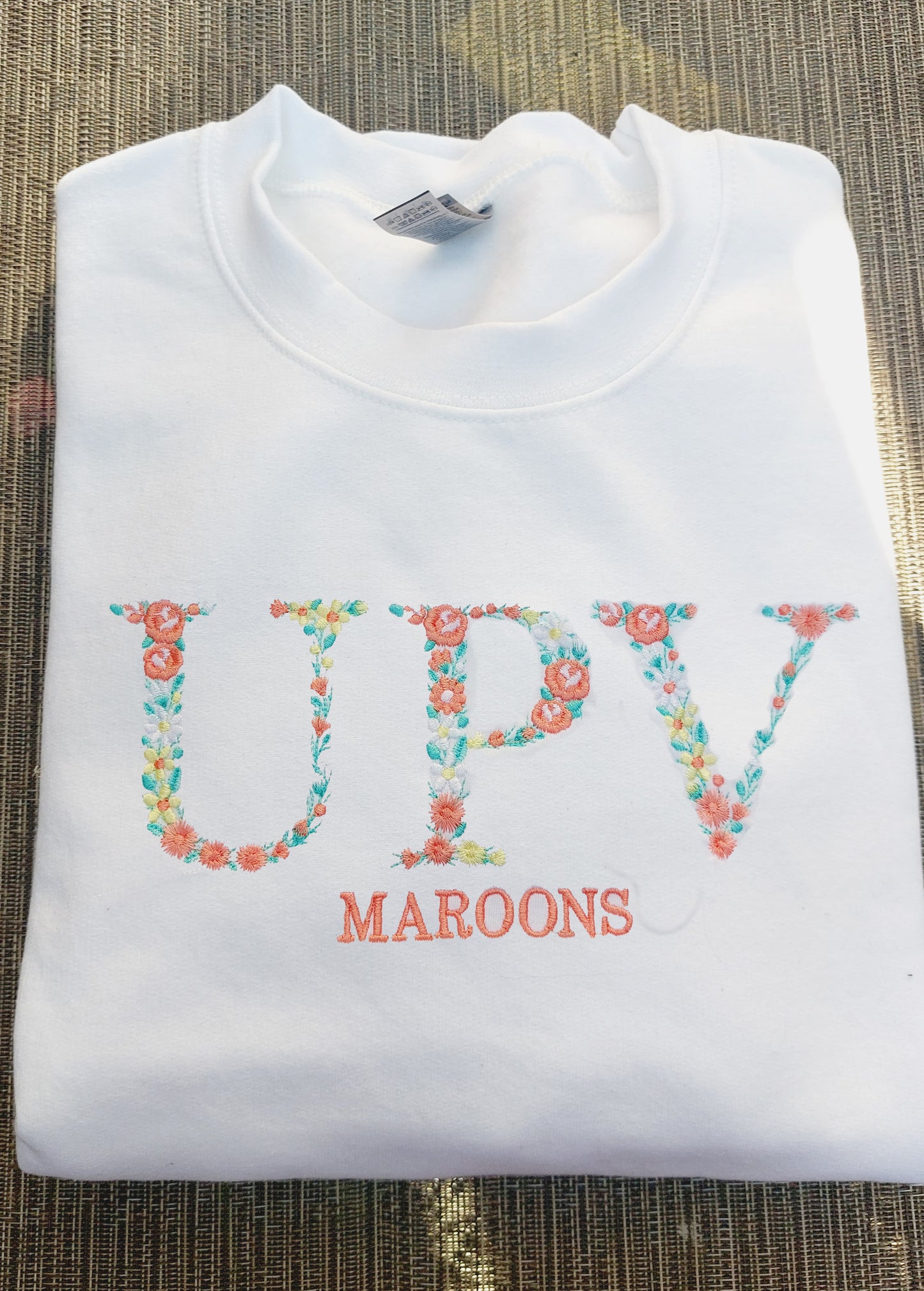 Custom Floral Letters Embroidered Sweatshirt