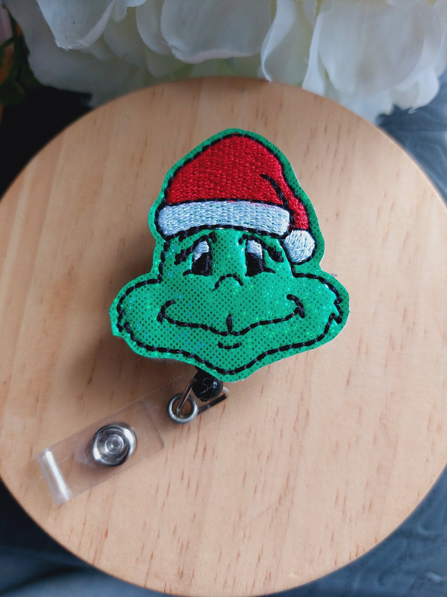 Christmas Green Man Badge Reel