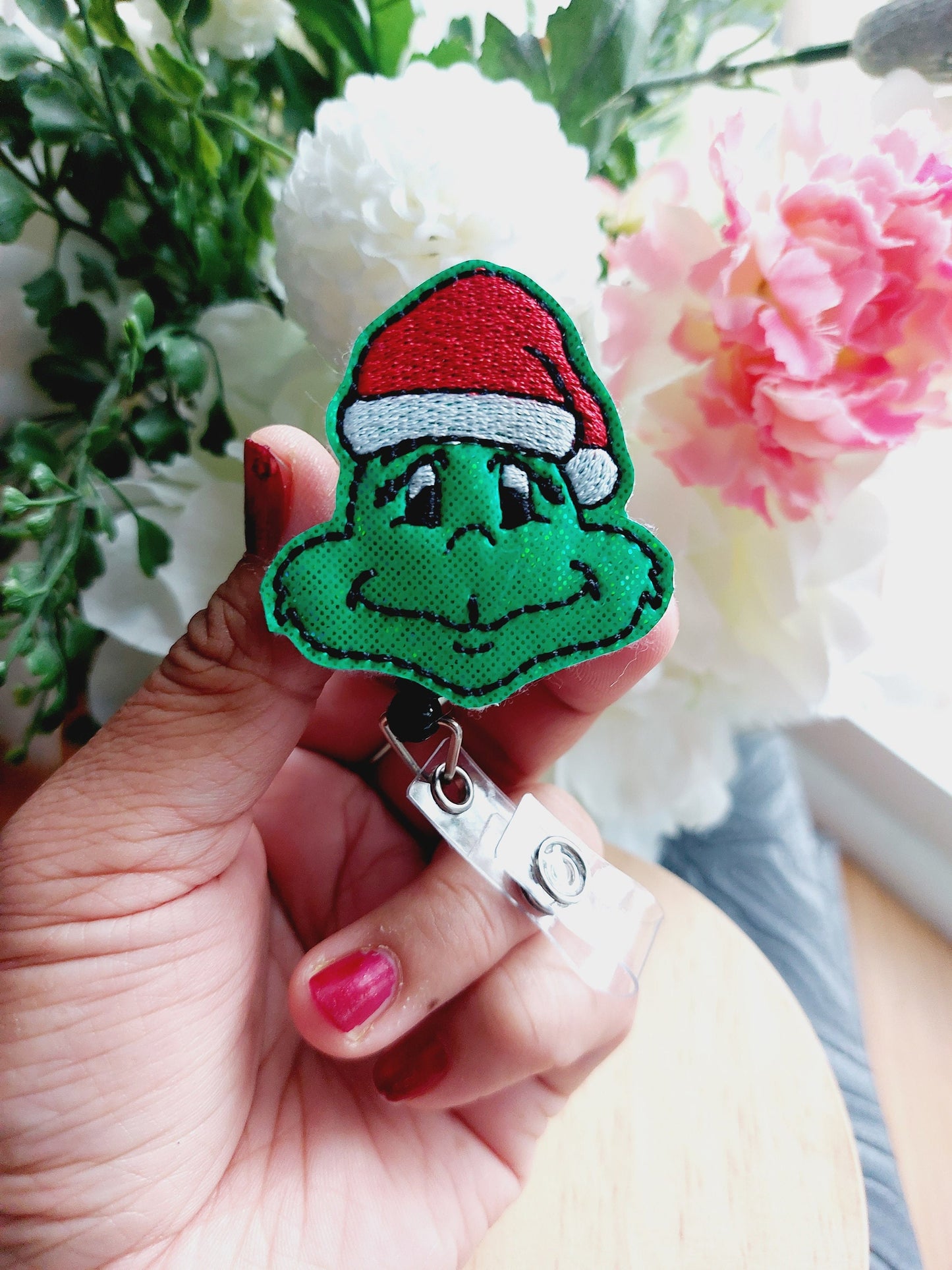Christmas Green Man Badge Reel