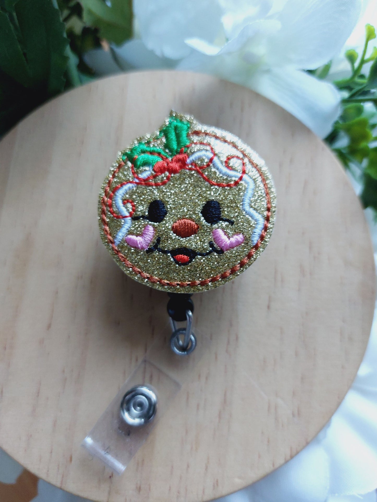 Ginger Bread Head Badge Reel