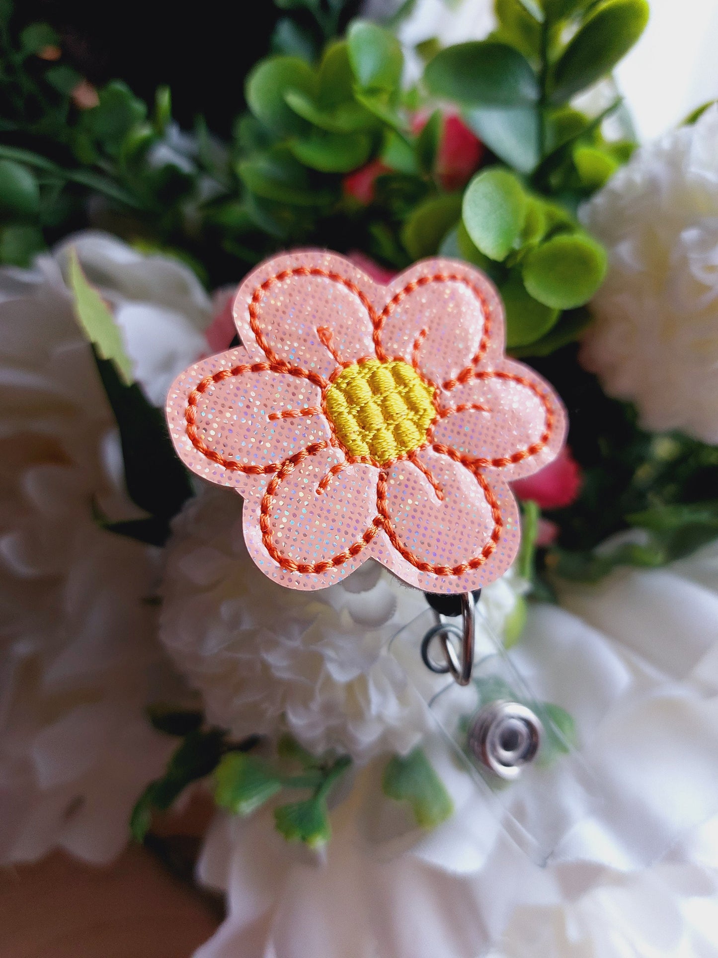 Orange Flower Badge Reel