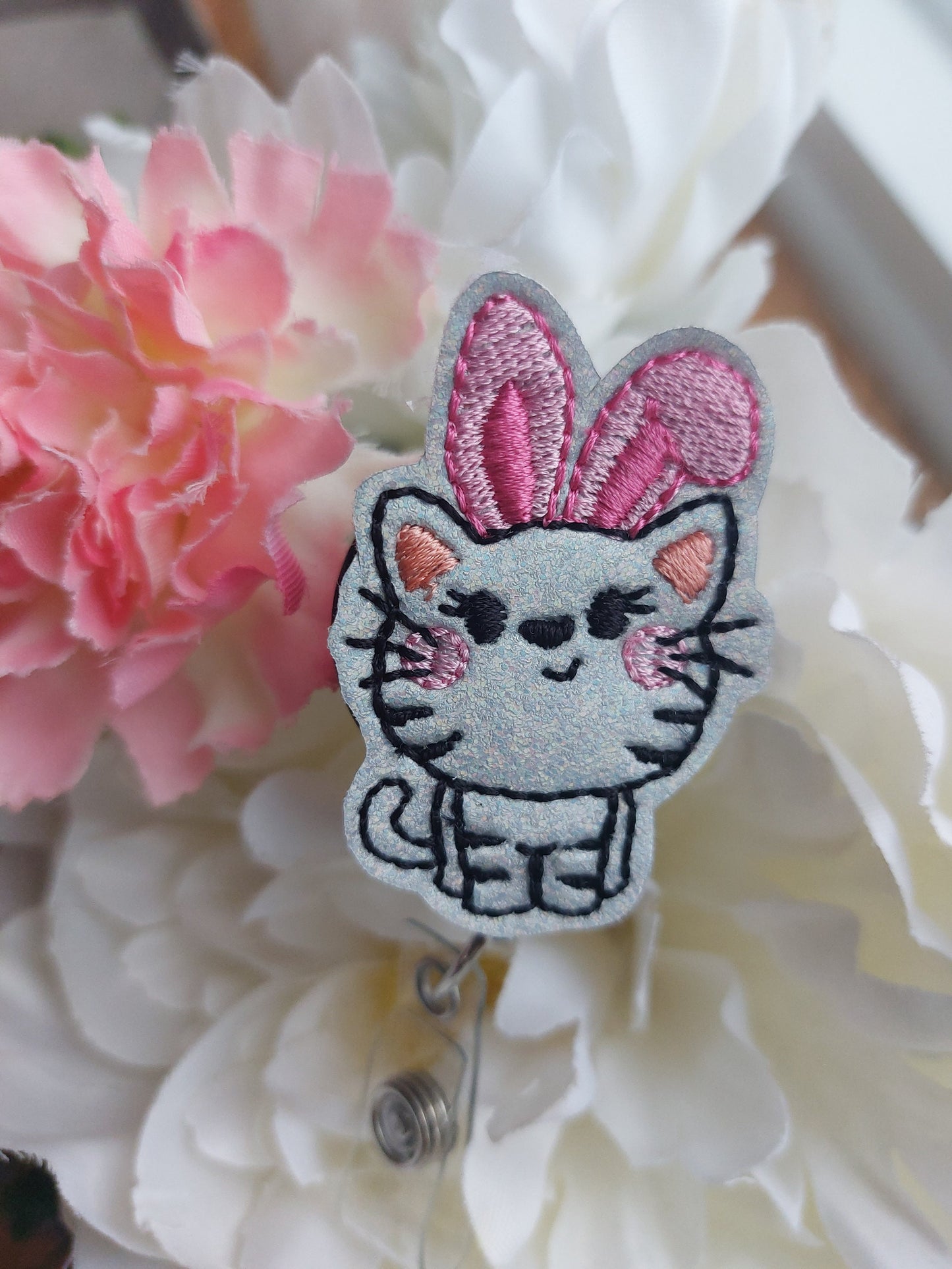 Cat Bunny Badge Reel