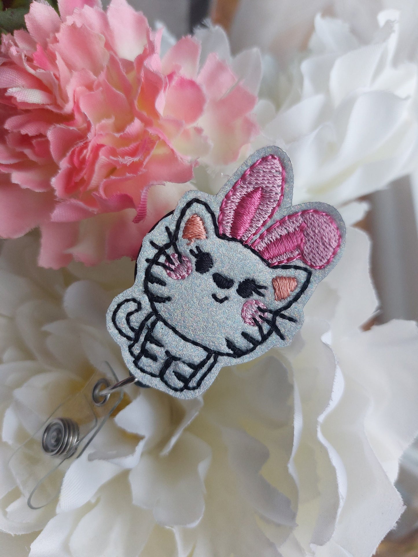 Cat Bunny Badge Reel