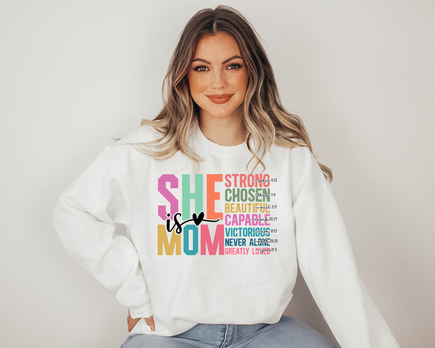 She Is Mom Crewneck Sweatshirt