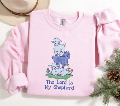 The Lord is My Shepherd Embroidered Crewneck Sweatshirt