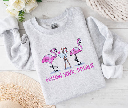 Follow Your Dreams Embroidered Crewneck Sweatshirt