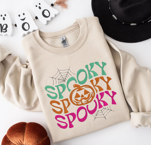 Spooky Embroidered Crewneck Sweatshirt