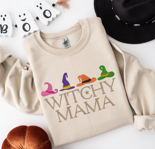 Witchy Mama Embroidered Crewneck Sweatshirt