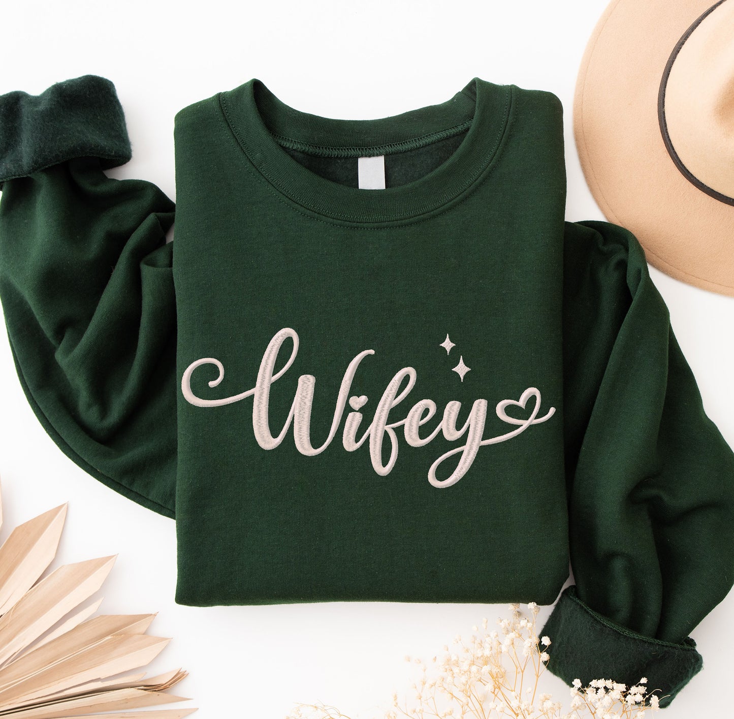 Wifey Customize Embroidered Crewneck