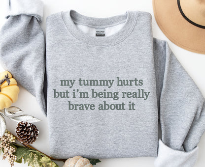 My Tummy Hurts Embroidered Crewneck Sweatshirt