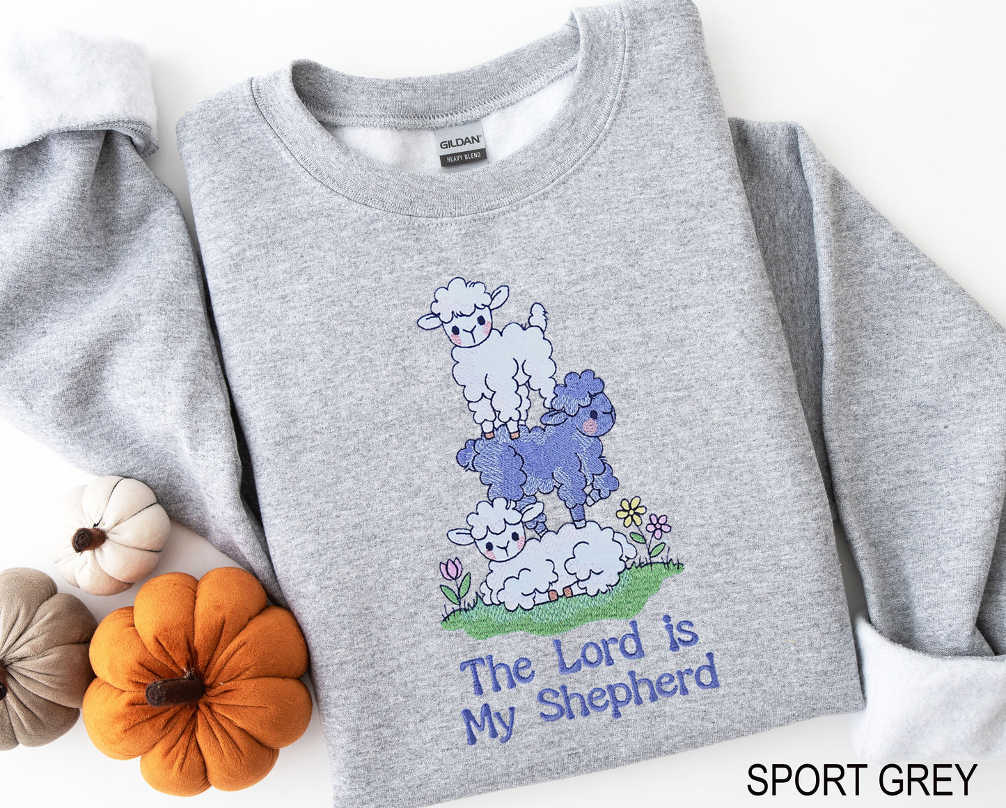 The Lord is My Shepherd Embroidered Crewneck Sweatshirt