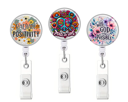 Saying Button Badge Reel