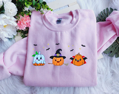 Pumpkin Halloween Embroidered Sweatshirt