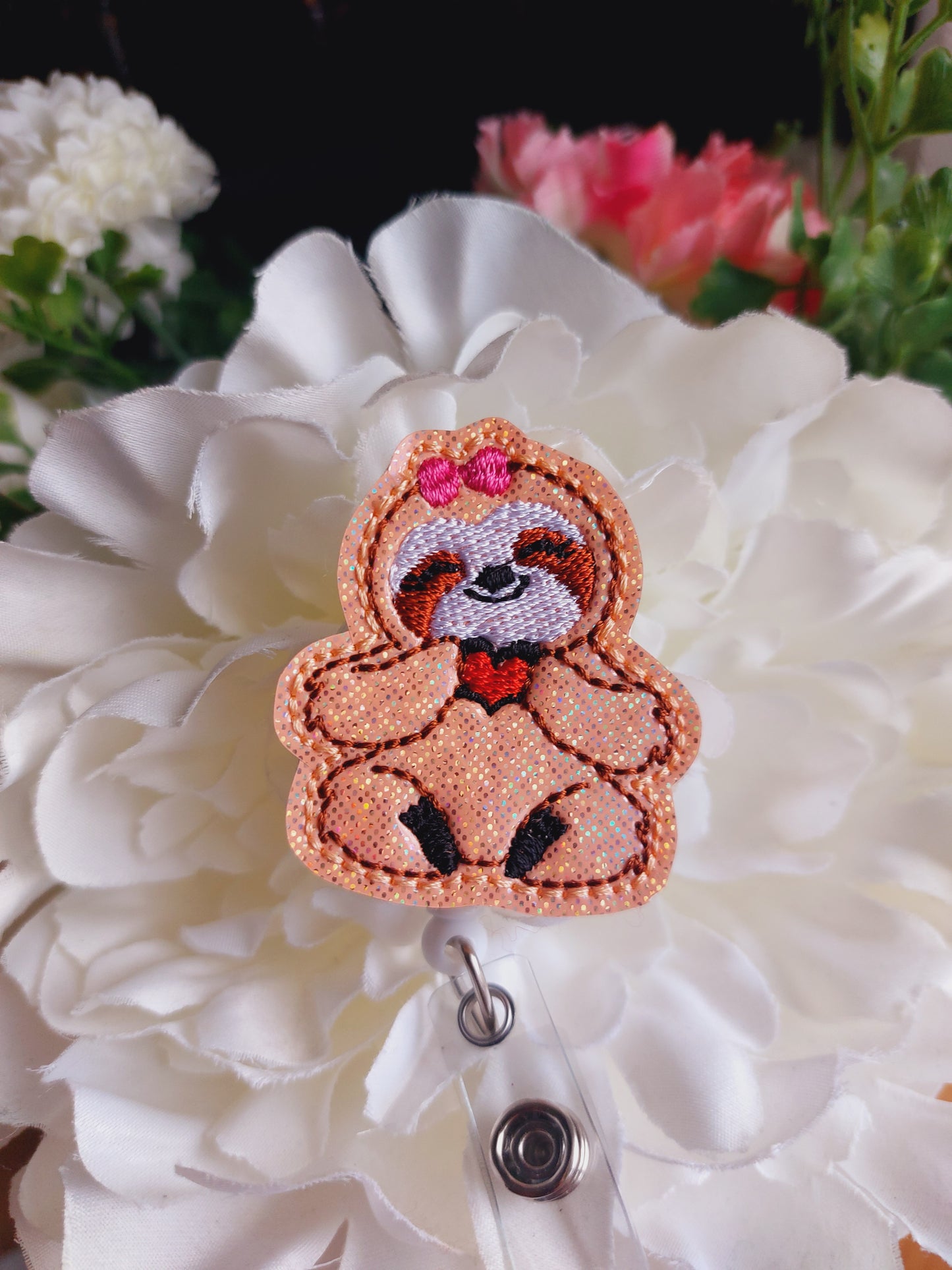 Lovely Sloth Badge Reel