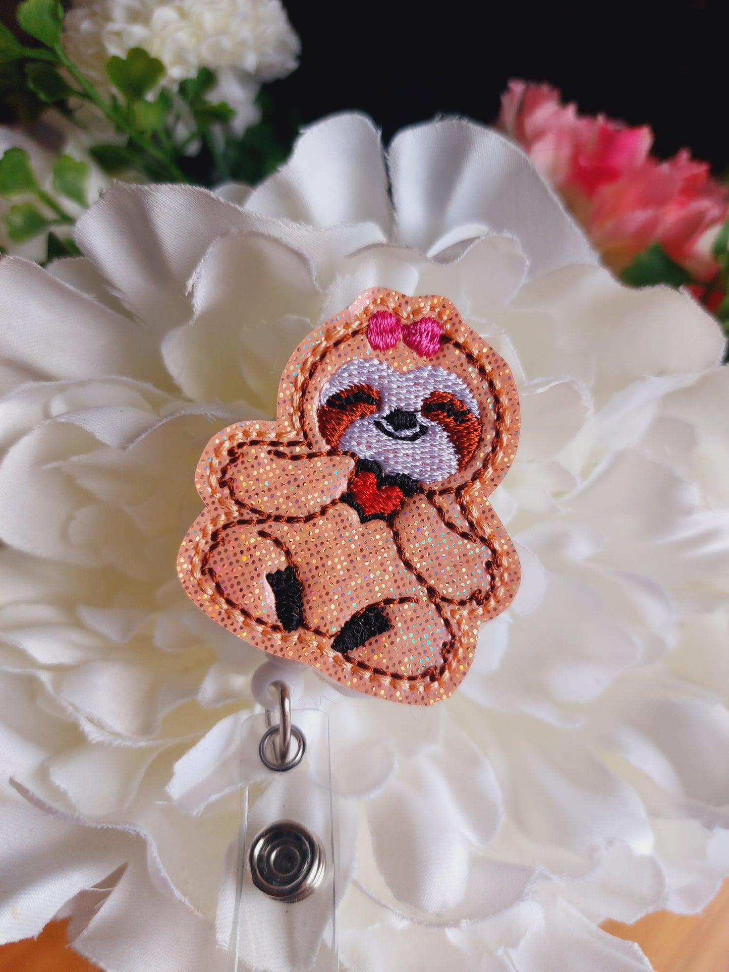 Lovely Sloth Badge Reel