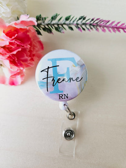 Personalized Marble Badge Reel