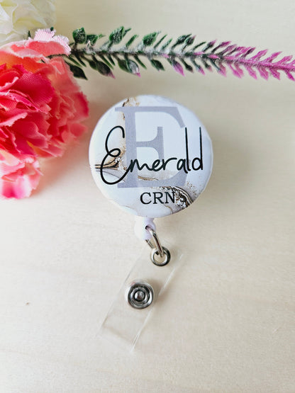 Personalized Marble Badge Reel