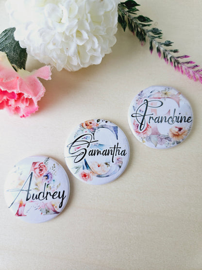 Personalized Floral Badge Reel