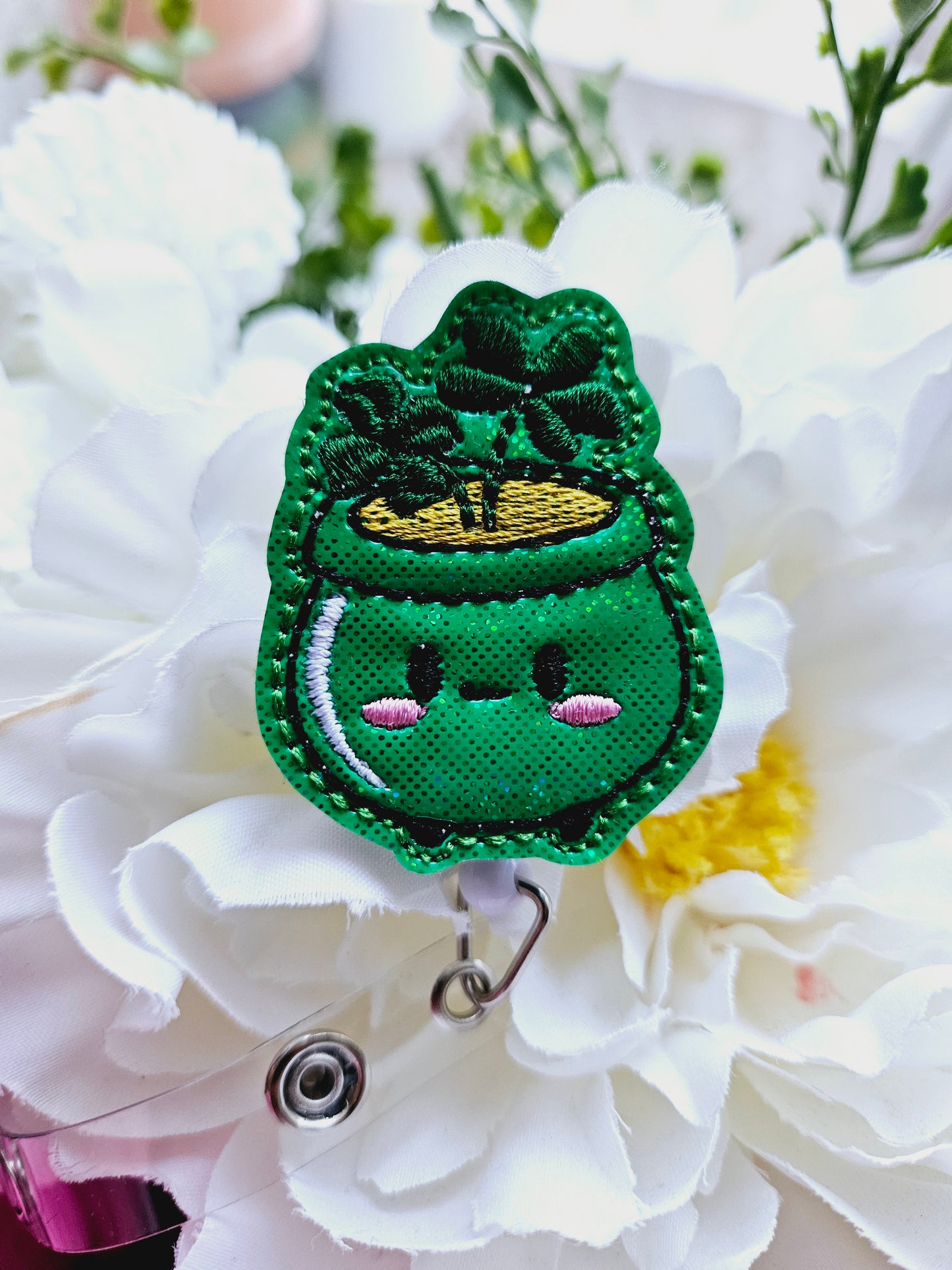 Shamrock Plant  St. Patrick's Day Badge Reel