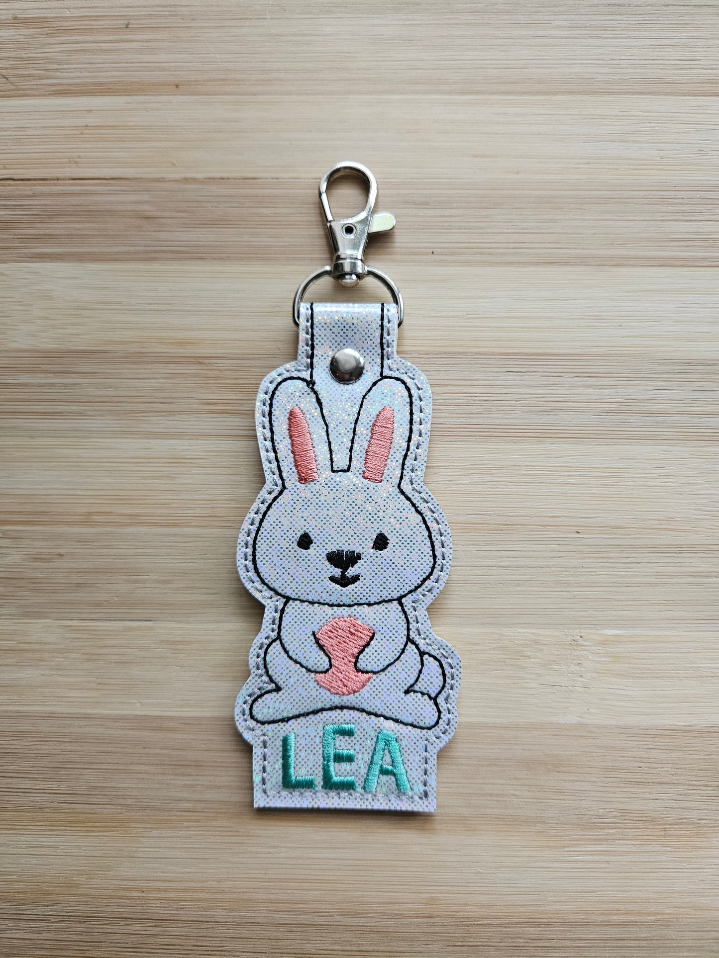 Custom Name Bunny Keychain