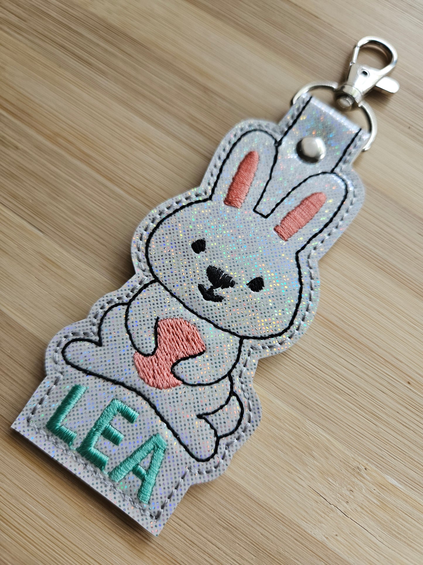 Custom Name Bunny Keychain