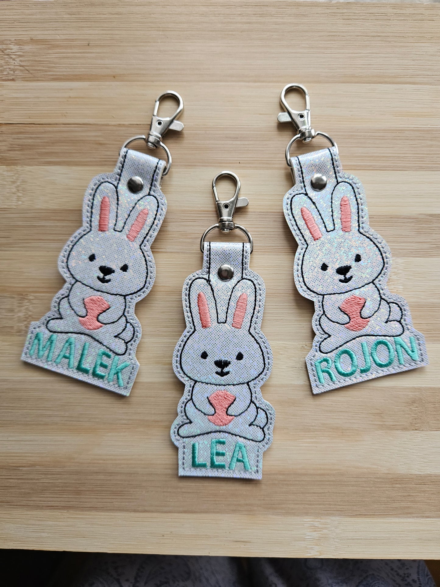 Custom Name Bunny Keychain