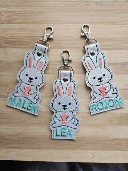 Custom Name Bunny Keychain