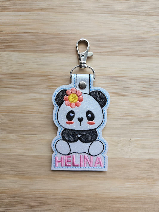 Custom Name Panda Keychain