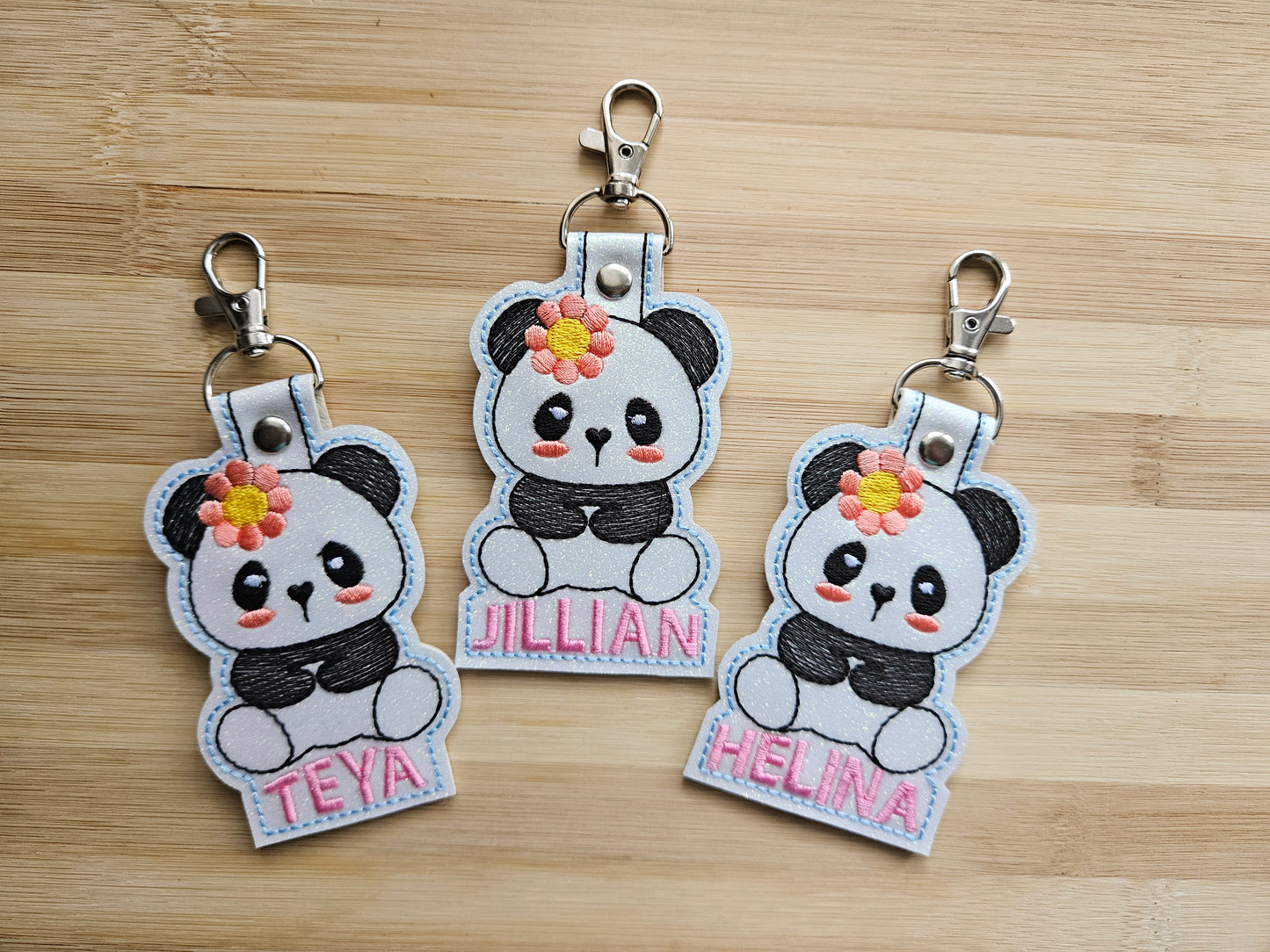 Custom Name Panda Keychain