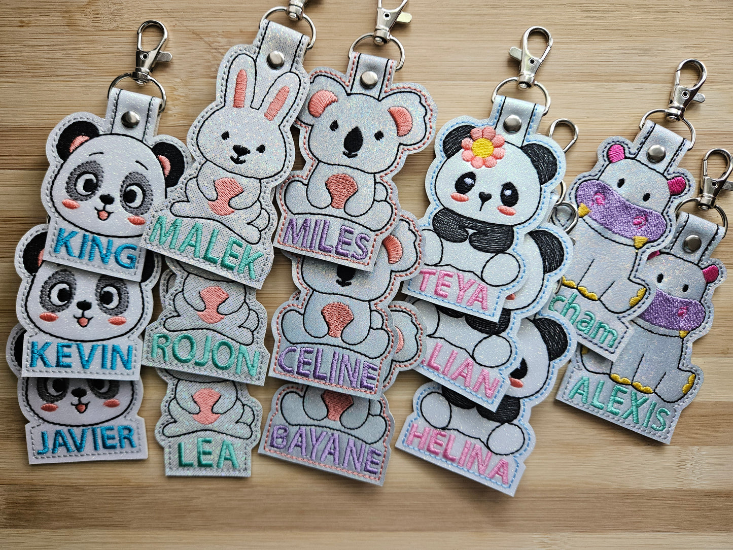 Custom Name Panda Keychain