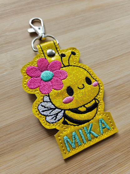 Personalized Bee Keychain