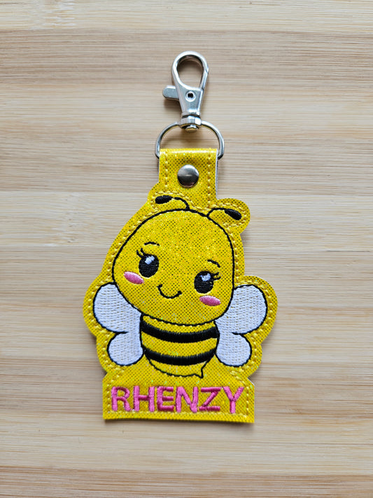 Personalized Cute Bee Keychain