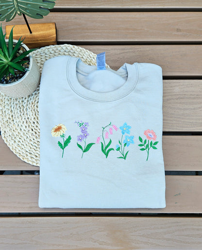 Flower Embroidered Sweatshirt