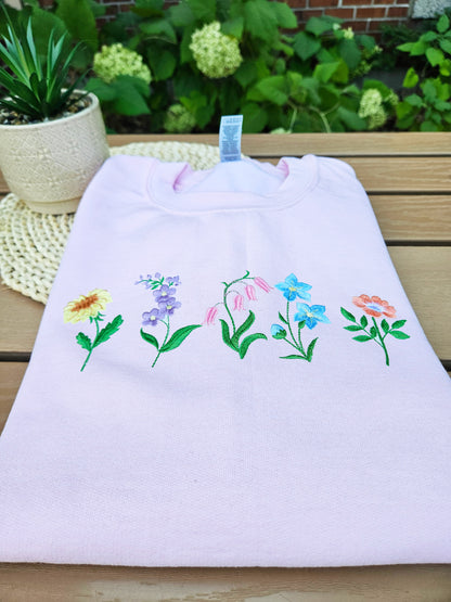 Flower Embroidered Sweatshirt