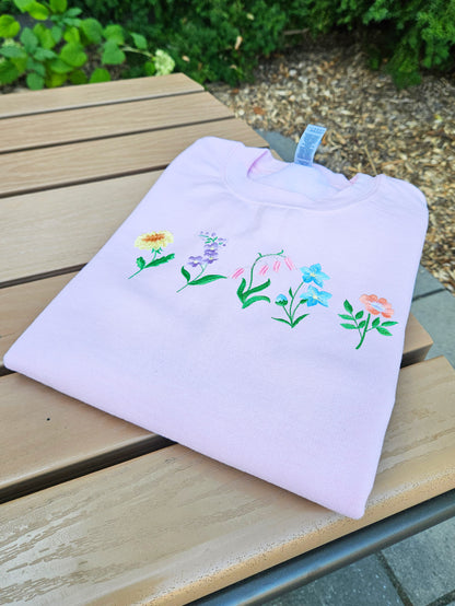 Flower Embroidered Sweatshirt